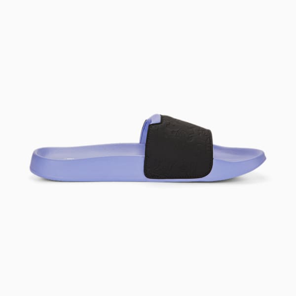 PUMA x FINAL FANTASY XIV Leadcat 2.0 Slides, PUMA Black-Lavendar Pop-Whisper White, extralarge