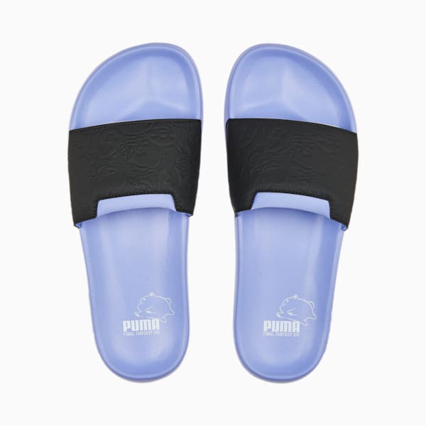 PUMA x FINAL FANTASY XIV Leadcat 2.0 Slides, PUMA Black-Lavendar Pop-Whisper White, extralarge