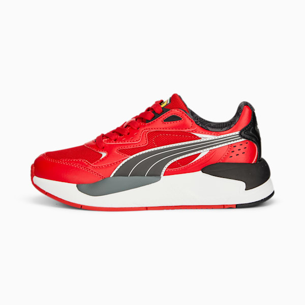 Scuderia Ferrari X-Ray Speed Jr SOFTFOAM+ Motorsport Big Kids' Sneakers, Rosso Corsa-PUMA Black, extralarge