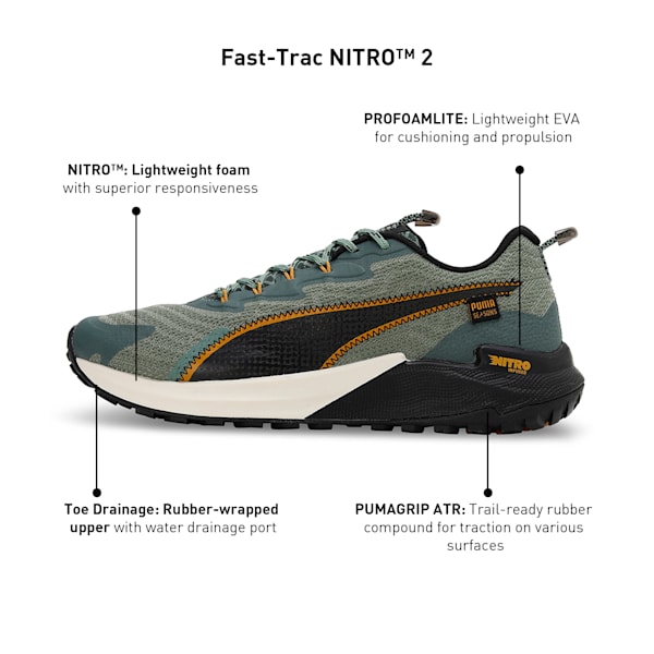 Fast-Trac NITRO™ 2 Men's Running Shoes, Eucalyptus-Amber-Alpine Snow-PUMA Black, extralarge-IND