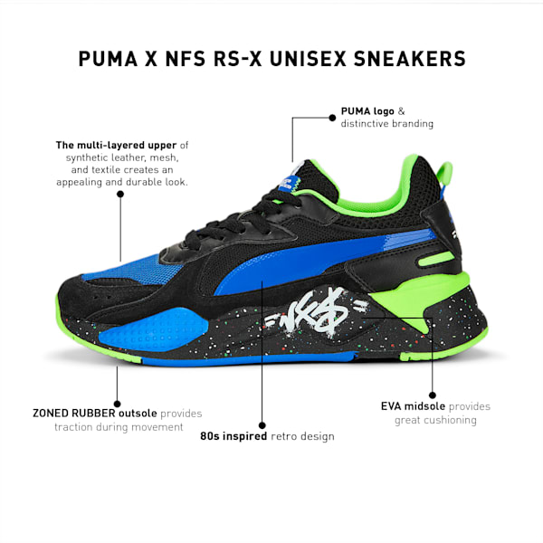 PUMA x NFS RS-X Sneakers, PUMA Black-Royal Sapphire, extralarge-IND