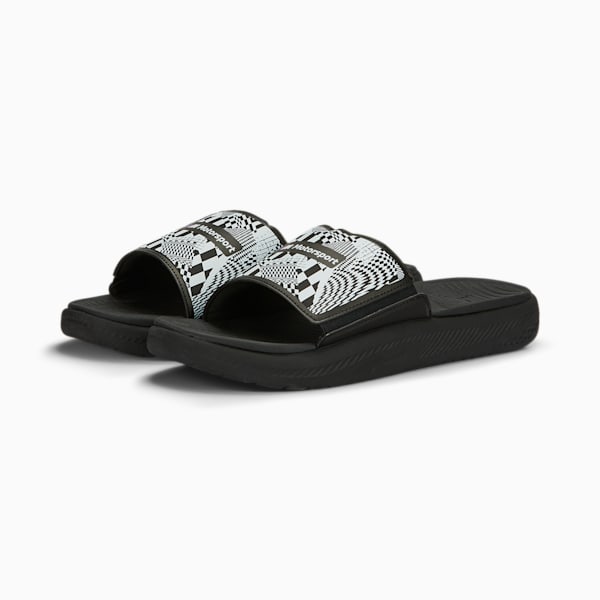 Sandalias BMW M Motorsport Softride para hombre, PUMA Black-Pop Red, extralarge
