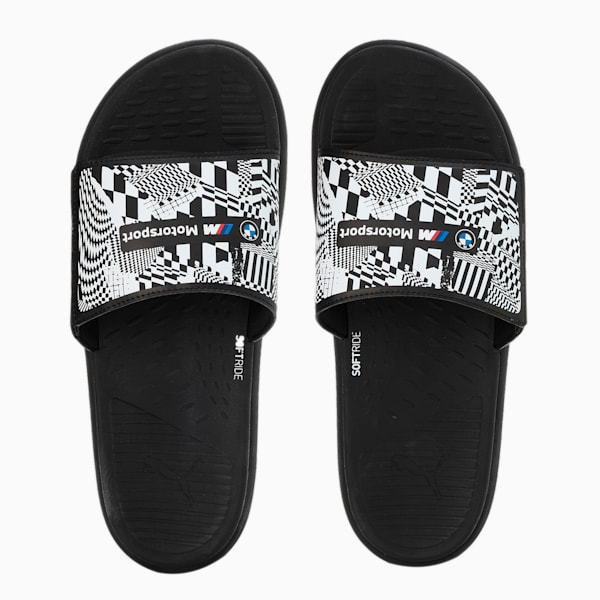 BMW M Motorsport SOFTRIDE Men's Slides, PUMA Black-Pop Red, extralarge-IND