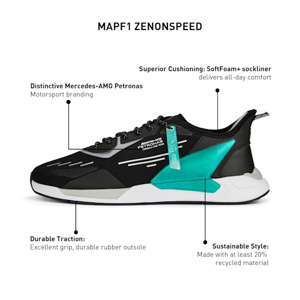 Mercedes AMG Petronas Zenonspeed Sneakers, PUMA Black-Spectra Green-PUMA White, extralarge-IND