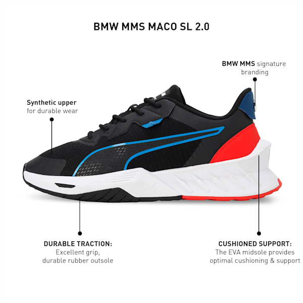 BMW M Motorsport Maco SL 2.0 Unisex Driving Shoes, PUMA Black-PUMA White, extralarge-IND