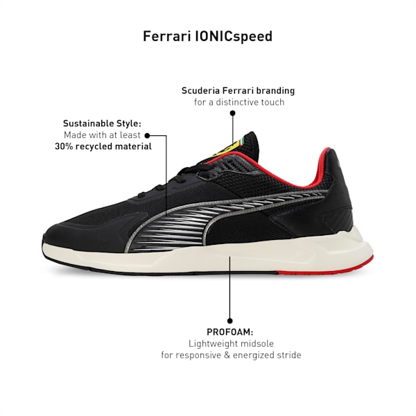 Scuderia Ferrari IonicSpeed Unisex Driving Shoes, PUMA Black-Warm White, extralarge-IND