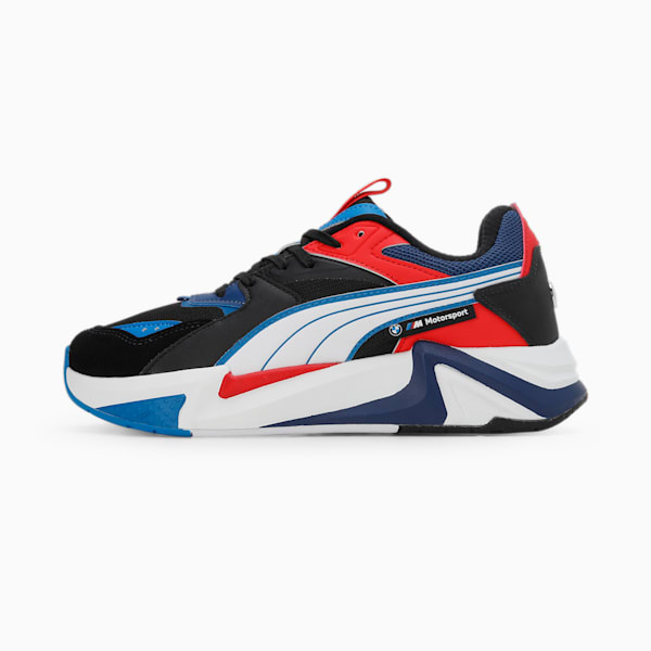 BMW M Motorsport RS-Puls Women's Sneakers, PUMA Black-Cool Cobalt-Pop Red, extralarge-IND