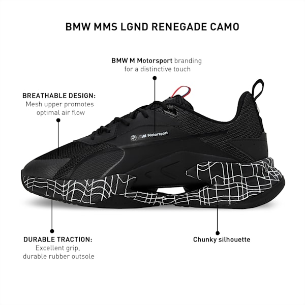 BMW M Motorsport LGND Renegade Camo Unisex Sneakers, PUMA Black, extralarge-IND