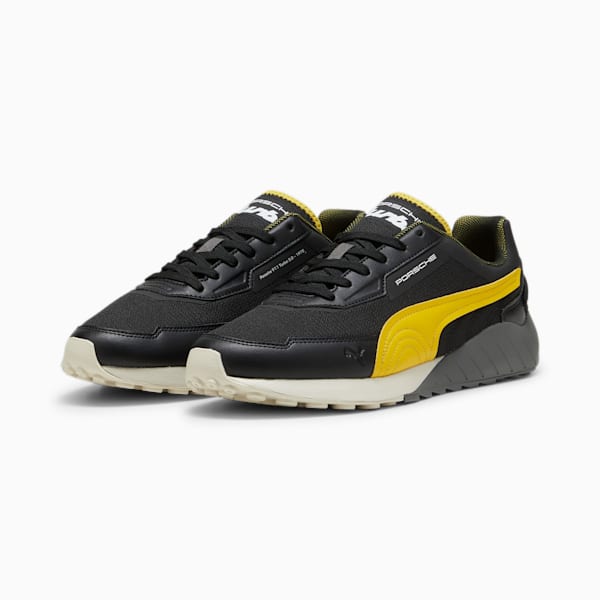 Porsche Legacy SPEEDFUSION Men's Driving Shoes, PUMA Black-Sport Yellow, extralarge