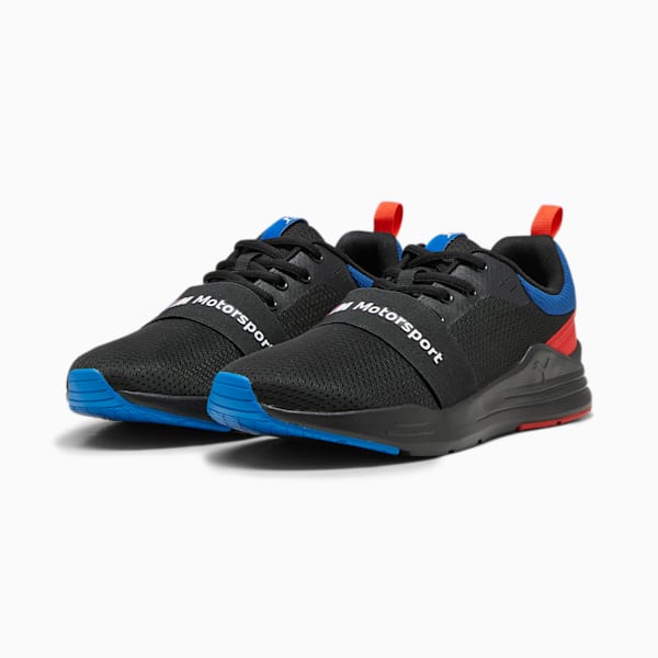 BMW M Motorsport Wired Run Unisex Driving Shoes, PUMA Black-Pop Red, extralarge-IND