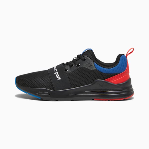 BMW M Motorsport Wired Run Unisex Driving Shoes, PUMA Black-Pop Red, extralarge-IND