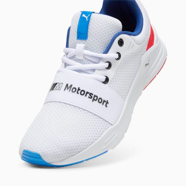 BMW M Motorsport Wired Run Unisex Driving Shoes, PUMA White-Pop Red-Cool Cobalt, extralarge-IND