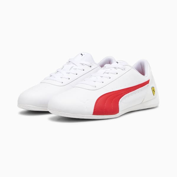 Scuderia Ferrari Neo Cat Unisex Driving Shoes, PUMA White-Rosso Corsa, extralarge-IND