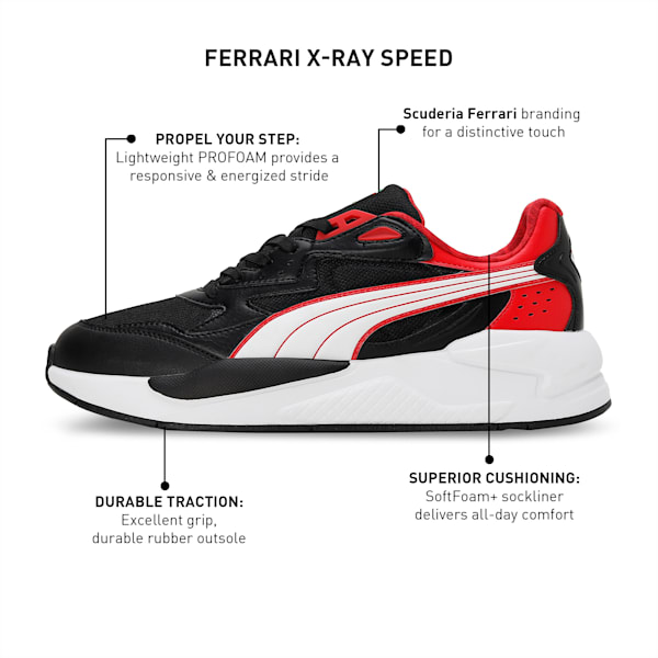 Scuderia Ferrari X-Ray Speed Unisex Driving Shoes, PUMA Black-PUMA White, extralarge-IND