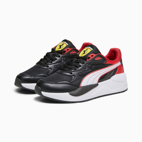 Chaussures de sports automobiles Scuderia Ferrari X-Ray Speed, jeunes, PUMA Black-PUMA White, extralarge