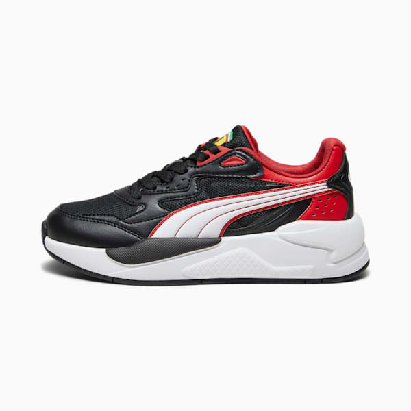 Chaussures de sports automobiles Scuderia Ferrari X-Ray Speed, jeunes, PUMA Black-PUMA White, extralarge