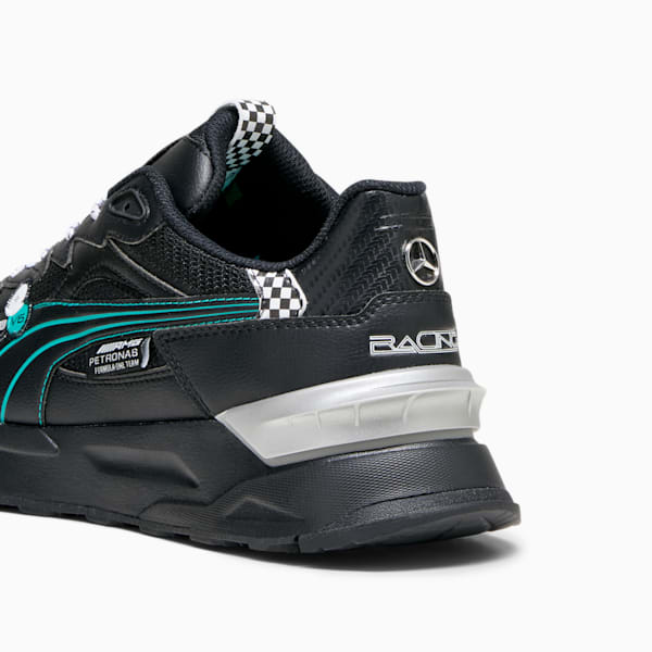 Mercedes AMG-Petronas F1® Motorsport Mirage Sport Asphalt Garage Crews Men's Sneakers, PUMA Black-Spectra Green, extralarge