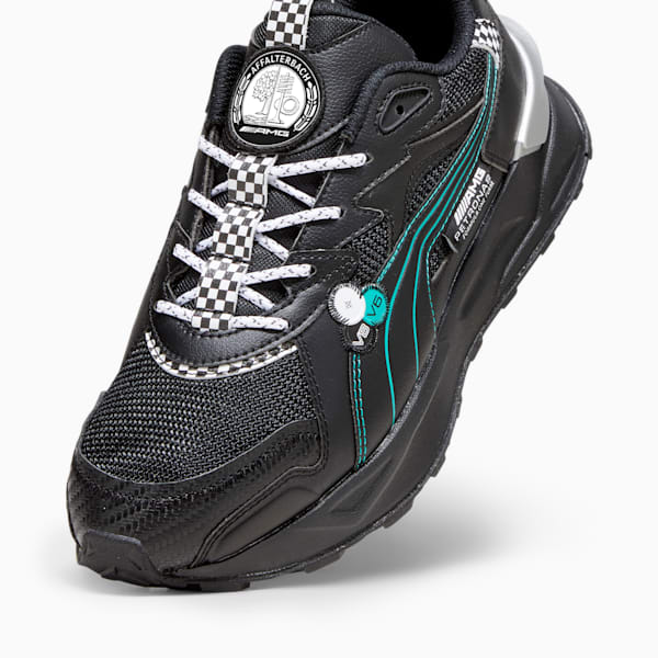 Mercedes AMG-Petronas F1® Motorsport Mirage Sport Asphalt Garage Crews Men's Sneakers, PUMA Black-Spectra Green, extralarge