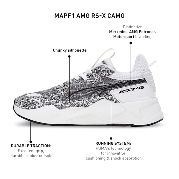 Mercedes-AMG PETRONAS RS-X Camo Sneakers, Fast Red-PUMA Black, extralarge-IND