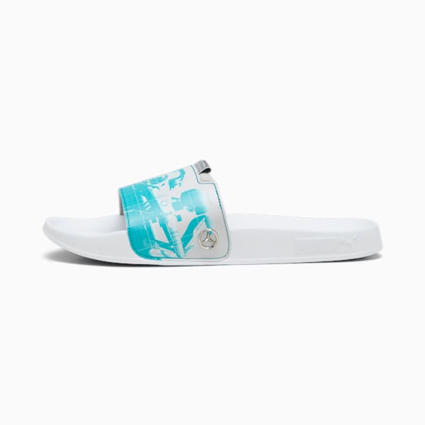 Mercedes-AMG Petronas Motorsport Leadcat 2.0 Graphic Unisex Slides, Spectra Green-Mercedes Team Silver-PUMA White, extralarge-IND