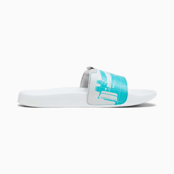 Mercedes-AMG Petronas Motorsport Leadcat 2.0 Graphic Unisex Slides, Spectra Green-Mercedes Team Silver-PUMA White, extralarge-AUS