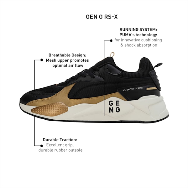 GEN G RS-X Esports Unisex Sneakers, PUMA Black-Gold, extralarge-IND