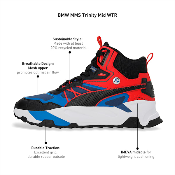 BMW M Motorsport Trinity Mid WTR Men's Sneakers, PUMA Black-Pro Blue, extralarge-IND