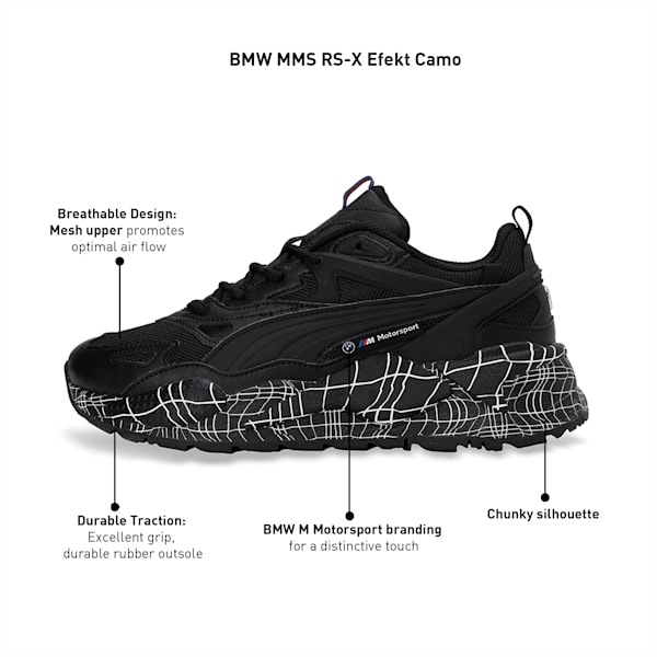 BMW M Motorsport RS-X Efekt Camo Sneakers, PUMA Black-PUMA White, extralarge-IND