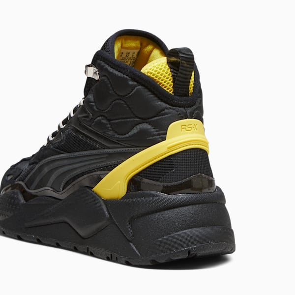 Scuderia Ferrari RS-X Mid Unisex Motorsport Sneakers, PUMA Black-Speed Yellow, extralarge-IND