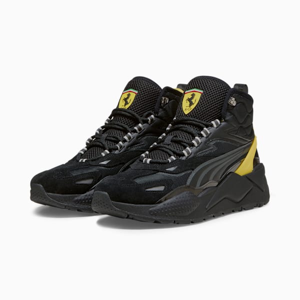Scuderia Ferrari RS-X Mid Motorsport Sneakers, PUMA Black-Speed Yellow, extralarge-IND