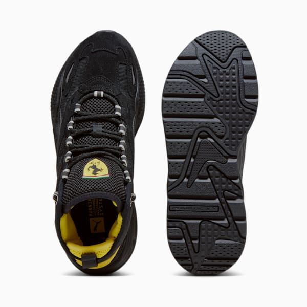 Scuderia Ferrari RS-X Mid Unisex Motorsport Sneakers, PUMA Black-Speed Yellow, extralarge-IND