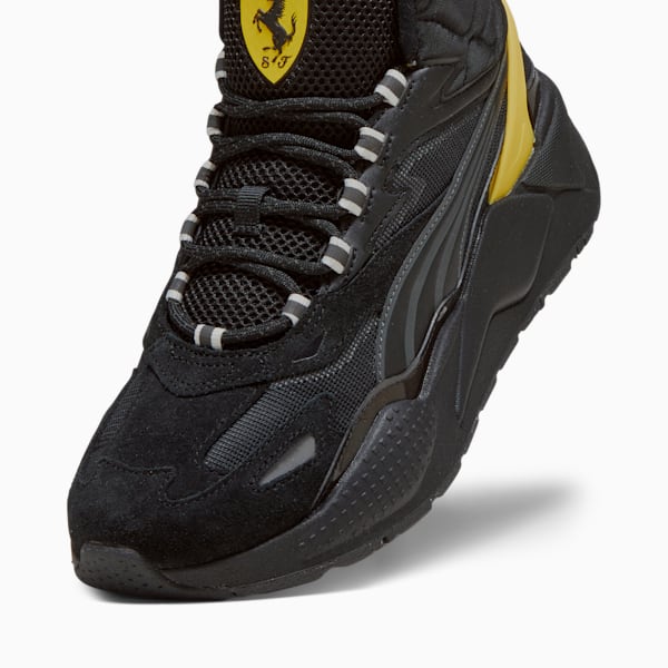 Scuderia Ferrari RS-X Mid Unisex Motorsport Sneakers, PUMA Black-Speed Yellow, extralarge-IND