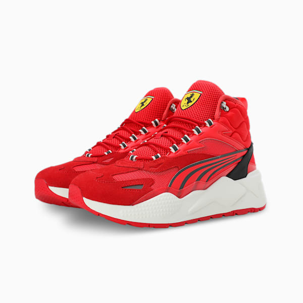 Scuderia Ferrari RS-X Mid Unisex Motorsport Sneakers, Rosso Corsa-PUMA Black, extralarge-IND