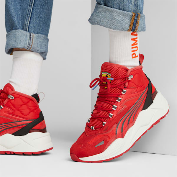 Scuderia Ferrari RS-X Mid Unisex Motorsport Sneakers, Rosso Corsa-PUMA Black, extralarge-IND