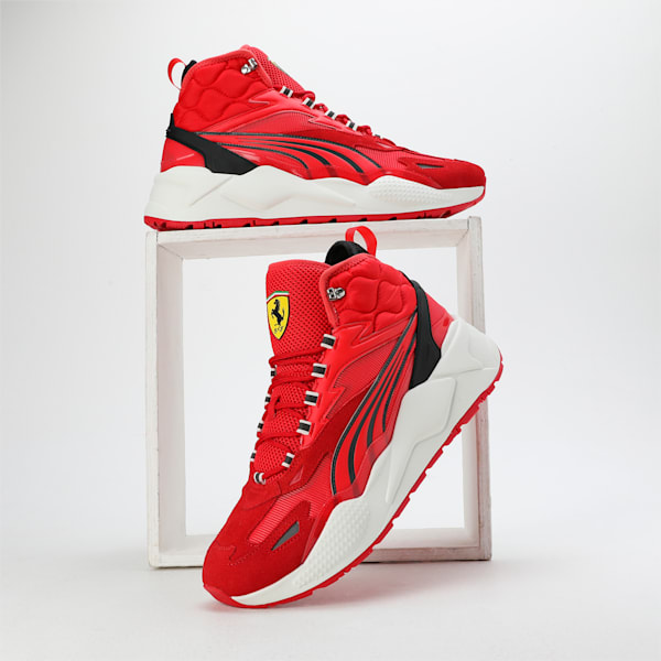 Scuderia Ferrari RS-X Mid Unisex Motorsport Sneakers, Rosso Corsa-PUMA Black, extralarge-IND