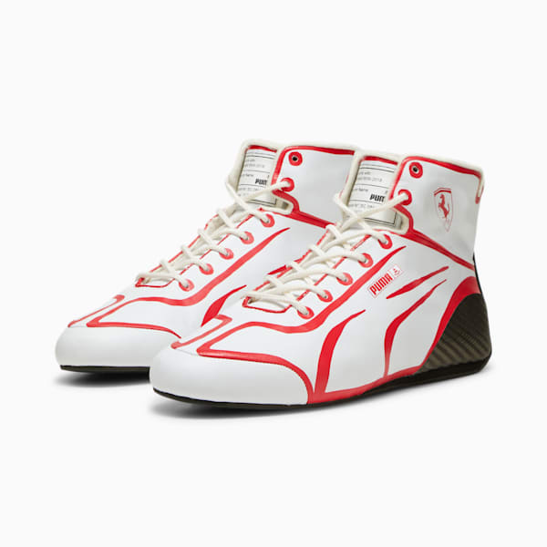SCUDERIA FERRARI x JOSHUA VIDES Speedcat Pro Men's Driving Shoes, PUMA White-Rosso Corsa, extralarge