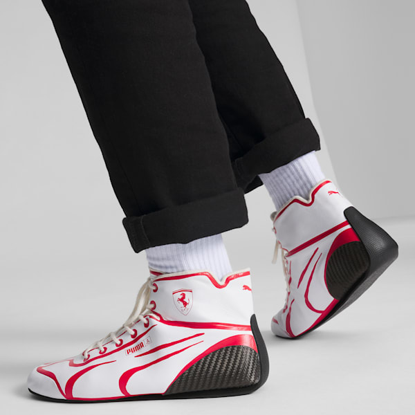 Zapatillas de conducción SCUDERIA FERRARI x JOSHUA VIDES Speedcat Pro para hombre, PUMA White-Rosso Corsa, extralarge