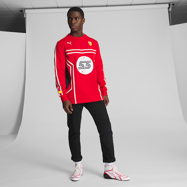 Zapatillas de conducción SCUDERIA FERRARI x JOSHUA VIDES Speedcat Pro para hombre, PUMA White-Rosso Corsa, extralarge