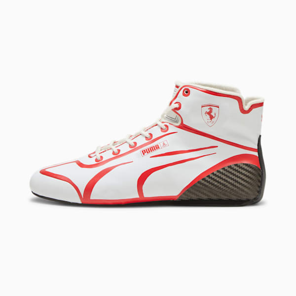 メンズ PUMA x JOSHUA VIDES フェラーリ スピードキャット プロ ドライビングシューズ, PUMA White-Rosso Corsa, extralarge-JPN