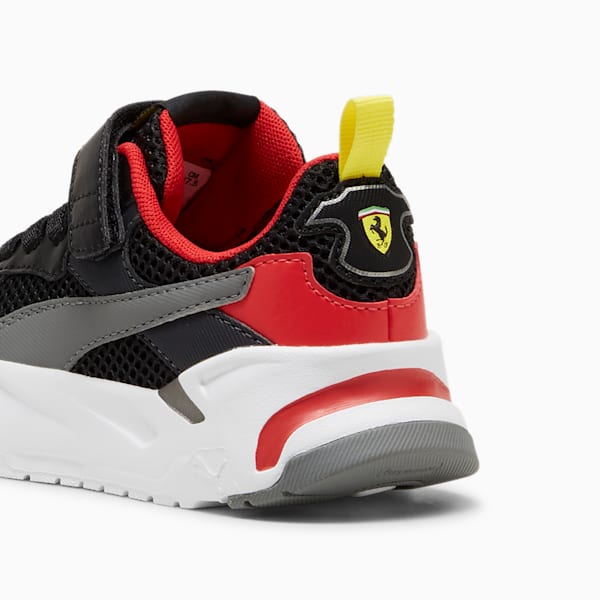 Scuderia Ferrari Trinity Little Kids' Sneakers, PUMA Black-Flat Medium Gray-Rosso Corsa, extralarge