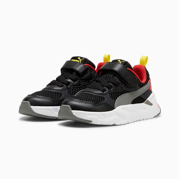 Scuderia Ferrari Trinity Little Kids' Sneakers, PUMA Black-Flat Medium Gray-Rosso Corsa, extralarge