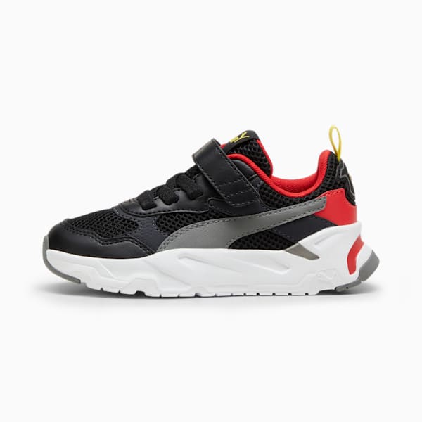 Scuderia Ferrari Trinity Little Kids' Sneakers, PUMA Black-Flat Medium Gray-Rosso Corsa, extralarge