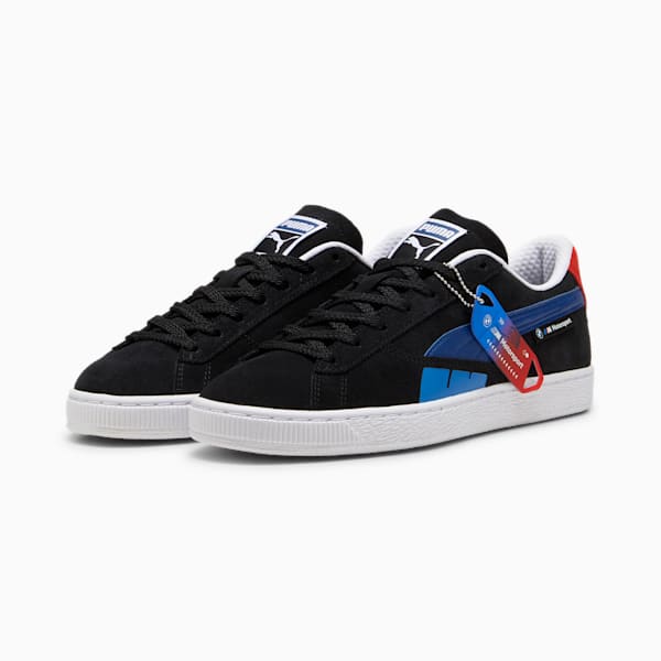 BMW M Motorsport Suede Men's Sneakers, PUMA Black-Cool Cobalt, extralarge