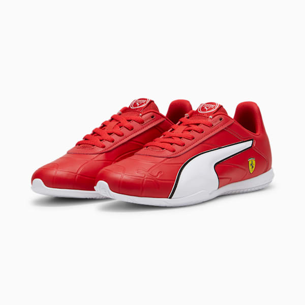 Scuderia Ferrari Tune Cat Men's Driving Shoes, Rosso Corsa-PUMA White, extralarge