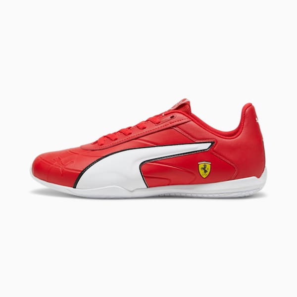 Scuderia Ferrari Tune Cat Men's Driving Shoes, Rosso Corsa-PUMA White, extralarge