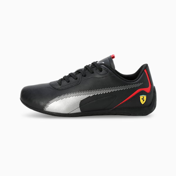 Scuderia Ferrari Neo Cat 2.0 Unisex Driving Shoes, PUMA Black-Puma Aged Silver, extralarge-IND