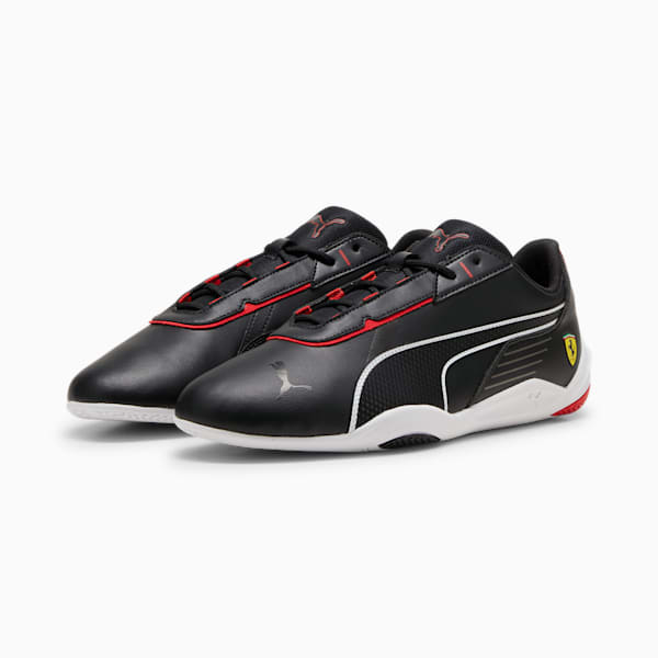 Tenis para hombre Ferrari R-Cat Machina, PUMA Black-Rosso Corsa, extralarge