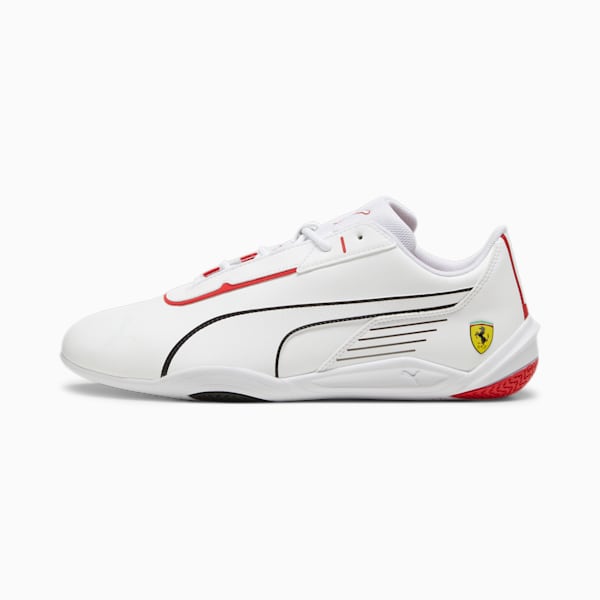 Tenis para hombre Ferrari R-Cat Machina, PUMA White-Rosso Corsa, extralarge