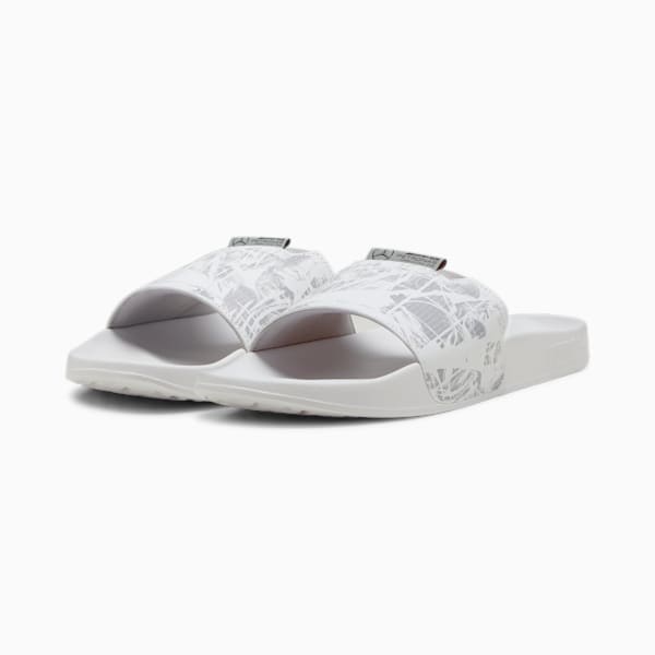 Mercedes-AMG Petronas Leadcat 2.0 Men's Slides, PUMA White- Team Silver, extralarge-IND