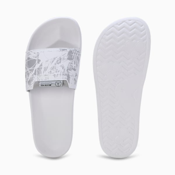 Mercedes-AMG Petronas Leadcat 2.0 Men's Slides, PUMA White- Team Silver, extralarge-IND